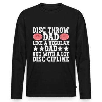 Lancer du disque Lancer du disque - T-shirt manches longues Premium bio Homme - noir - Devant - Nico (187cm)