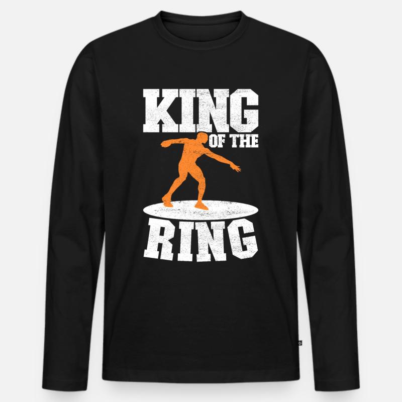 Diskuswerfer Diskuswerfen - Männer Premium Bio Langarmshirt - Schwarz