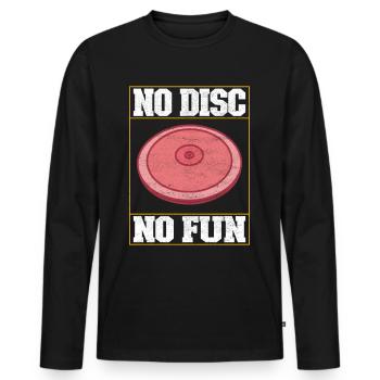 Lancer du disque Lancer du disque - T-shirt manches longues Premium bio Homme - noir - Devant - Nico (187cm)