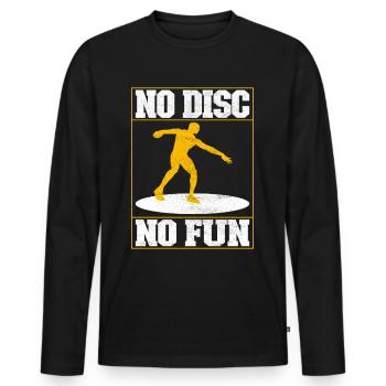 Lancer du disque Lancer du disque - T-shirt manches longues Premium bio Homme - noir - Devant - Nico (187cm)