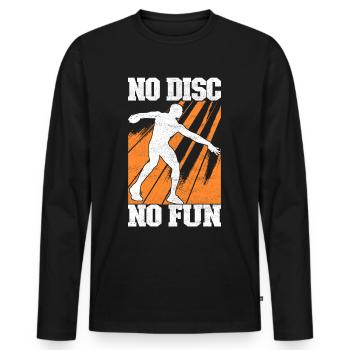 Lancer du disque Lancer du disque - T-shirt manches longues Premium bio Homme - noir - Devant - Nico (187cm)