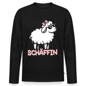 Chef Chefin Schaf Geschenk Schäfin Spruch - Männer Premium Bio Langarmshirt - Schwarz - Vorne - Nico (187cm)