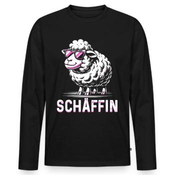 Chef Chefin Schaf Geschenk Schäfin Spruch - Männer Premium Bio Langarmshirt - Schwarz - Vorne - Nico (187cm)