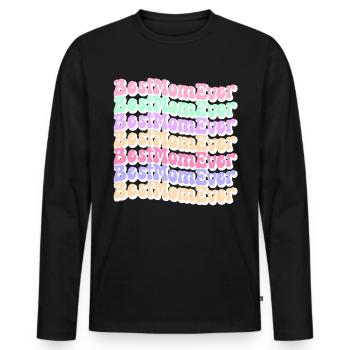 Maman cadeau fête des mères anniversaire maman - T-shirt manches longues Premium bio Homme - noir - Devant - Nico (187cm)