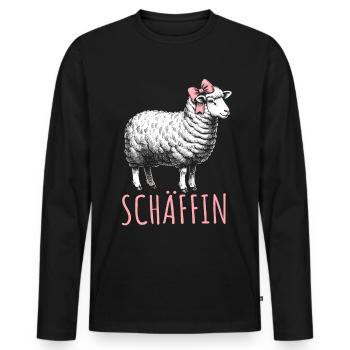 Chef Chefin Schaf Geschenk Schäfin Spruch - Männer Premium Bio Langarmshirt - Schwarz - Vorne - Nico (187cm)