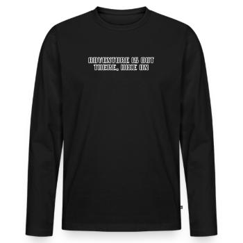 Randonnée - L’aventure est là-bas, la randonnée - T-shirt manches longues Premium bio Homme - noir - Devant - Nico (187cm)