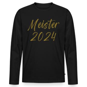 Meister 2024 Aufstiegstrikot Aufstieg 24 - Männer Premium Bio Langarmshirt - Schwarz - Vorne - Nico (187cm)