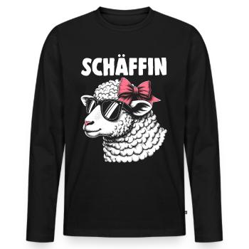 Chef Chefin Schaf Geschenk Schäfin Spruch - Männer Premium Bio Langarmshirt - Schwarz - Vorne - Nico (187cm)