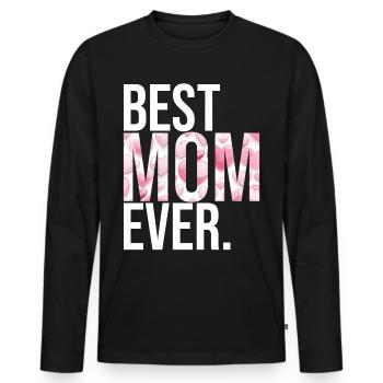 Maman cadeau fête des mères anniversaire maman - T-shirt manches longues Premium bio Homme - noir - Devant - Nico (187cm)