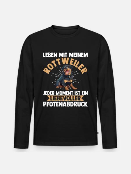 Hund Rottweiler - Männer Premium Bio Langarmshirt - Schwarz
