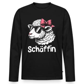 Chef Chefin Schaf Geschenk Schäfin Spruch - Männer Premium Bio Langarmshirt - Schwarz - Vorne - Nico (187cm)