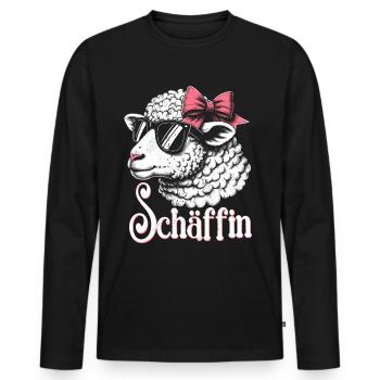 Chef Chefin Schaf Geschenk Schäfin Spruch - Männer Premium Bio Langarmshirt - Schwarz - Vorne - Nico (187cm)