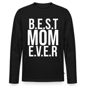 Maman cadeau fête des mères anniversaire maman - T-shirt manches longues Premium bio Homme - noir - Devant - Nico (187cm)