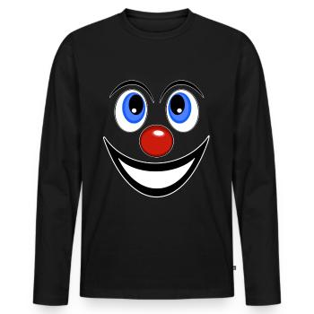 Funny clown - Men's Premium Organic Long Sleeve Shirt - black - Front - Nico (187cm)