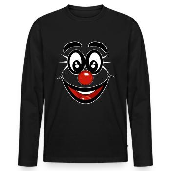 Carnaval des clowns - T-shirt manches longues Premium bio Homme - noir - Devant - Nico (187cm)