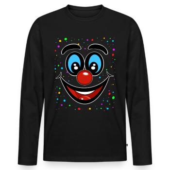 Costume de clown Confettis de clown - T-shirt manches longues Premium bio Homme - noir - Devant - Nico (187cm)