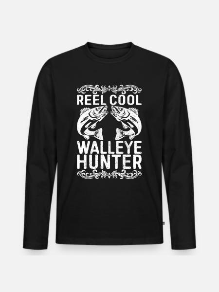 Walleye Fishing Angler - Men's Premium Organic Long Sleeve Shirt - black