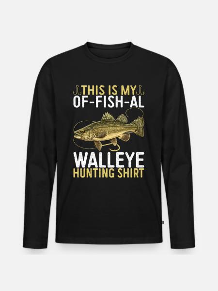 Walleye Fishing Angler - Men's Premium Organic Long Sleeve Shirt - black