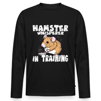 Hamster Whisperer in Training for Pet Owners - Men's Premium Organic Long Sleeve Shirt - black - Front - Nico (187cm)