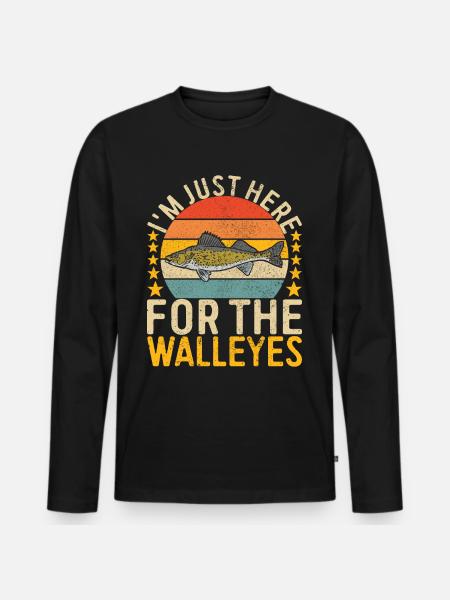 Walleye Fishing Angler - Men's Premium Organic Long Sleeve Shirt - black