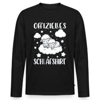 Offizielles Schlafshirt Schlafanzug Pyjama Schafe - Männer Premium Bio Langarmshirt - Schwarz - Vorne - Nico (187cm)