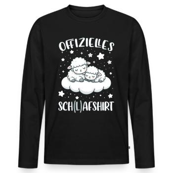 Offizielles Schlafshirt Schlafanzug Pyjama Schafe - Männer Premium Bio Langarmshirt - Schwarz - Vorne - Nico (187cm)