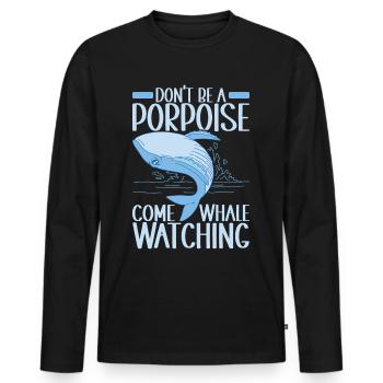 Whales Whale - Men's Premium Organic Long Sleeve Shirt - black - Front - Nico (187cm)