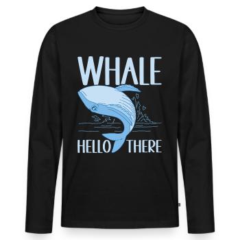 Whales Whale - Men's Premium Organic Long Sleeve Shirt - black - Front - Nico (187cm)