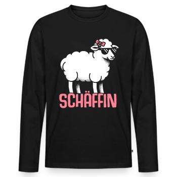 Chef Chefin Schaf Geschenk Schäfin Spruch - Männer Premium Bio Langarmshirt - Schwarz - Vorne - Nico (187cm)
