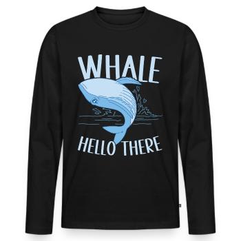 Whales Whale - Men's Premium Organic Long Sleeve Shirt - black - Front - Nico (187cm)