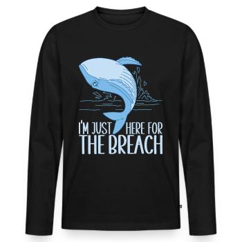 Whales Whale - Men's Premium Organic Long Sleeve Shirt - black - Front - Nico (187cm)