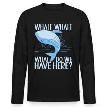 Whales Whale - Men's Premium Organic Long Sleeve Shirt - black - Front - Nico (187cm)
