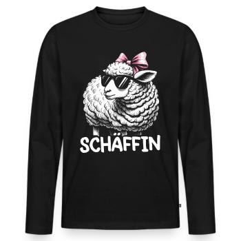 Chef Chefin Schaf Geschenk Schäfin Spruch - Männer Premium Bio Langarmshirt - Schwarz - Vorne - Nico (187cm)