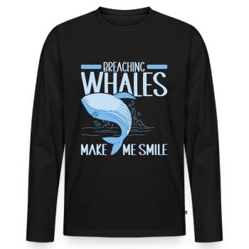Whales Whale - Men's Premium Organic Long Sleeve Shirt - black - Front - Nico (187cm)