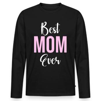 Maman cadeau fête des mères anniversaire maman - T-shirt manches longues Premium bio Homme - noir - Devant - Nico (187cm)