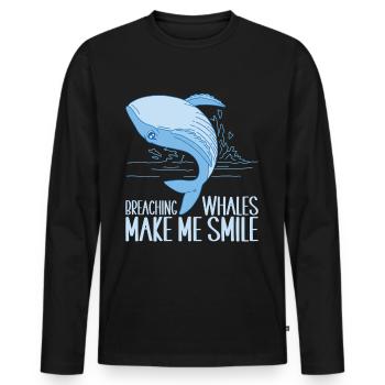 Whales Whale - Men's Premium Organic Long Sleeve Shirt - black - Front - Nico (187cm)