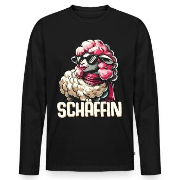 Chef Chefin Schaf Geschenk Schäfin Spruch - Männer Premium Bio Langarmshirt - Schwarz - Vorne - Nico (187cm)