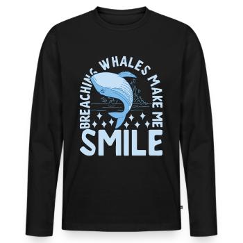 Whales Whale - Men's Premium Organic Long Sleeve Shirt - black - Front - Nico (187cm)