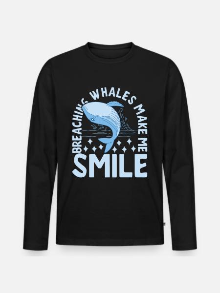 Whales Whale - Men's Premium Organic Long Sleeve Shirt - black