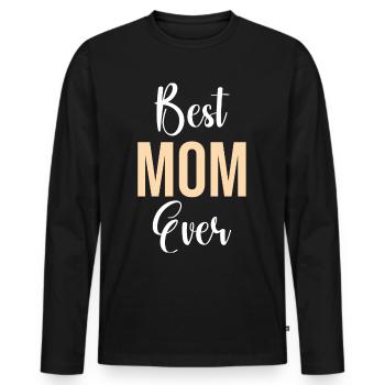 Maman cadeau fête des mères anniversaire maman - T-shirt manches longues Premium bio Homme - noir - Devant - Nico (187cm)