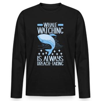 Whales Whale - Men's Premium Organic Long Sleeve Shirt - black - Front - Nico (187cm)