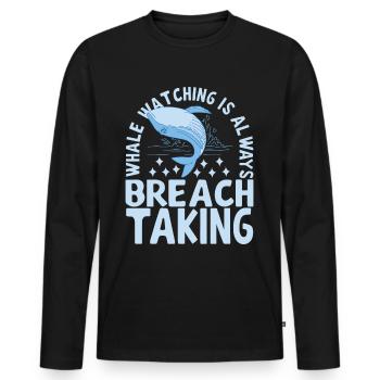 Whales Whale - Men's Premium Organic Long Sleeve Shirt - black - Front - Nico (187cm)