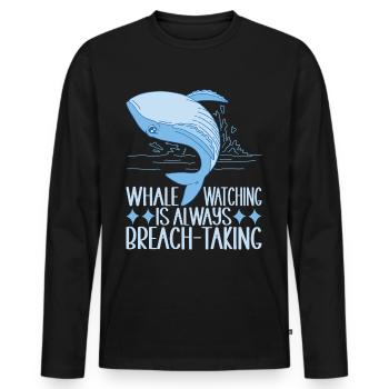 Whales Whale - Men's Premium Organic Long Sleeve Shirt - black - Front - Nico (187cm)