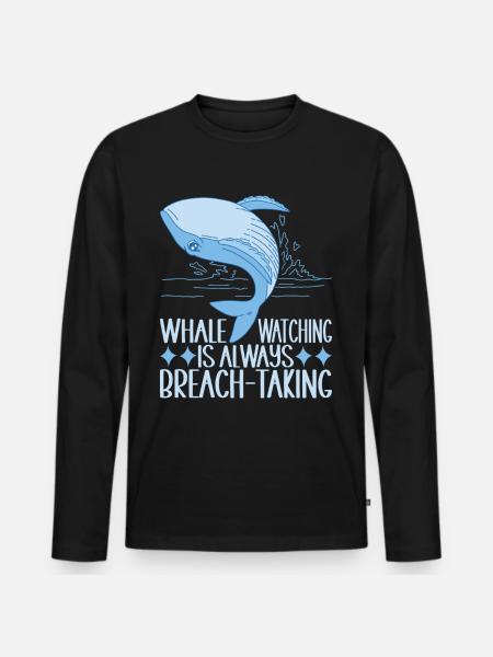 Whales Whale - Men's Premium Organic Long Sleeve Shirt - black