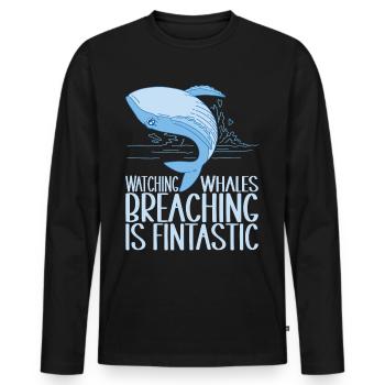 Whales Whale - Men's Premium Organic Long Sleeve Shirt - black - Front - Nico (187cm)