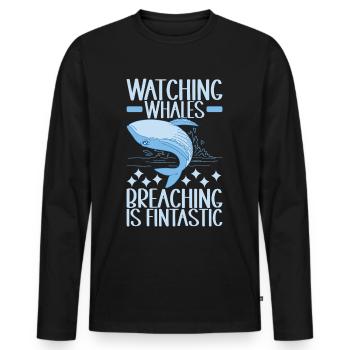 Whales Whale - Men's Premium Organic Long Sleeve Shirt - black - Front - Nico (187cm)
