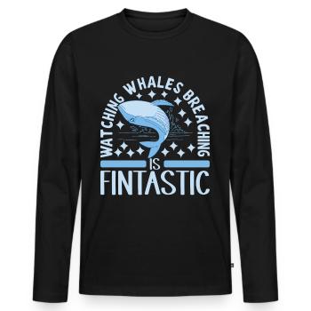 Whales Whale - Men's Premium Organic Long Sleeve Shirt - black - Front - Nico (187cm)