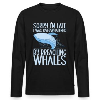 Whales Whale - Men's Premium Organic Long Sleeve Shirt - black - Front - Nico (187cm)