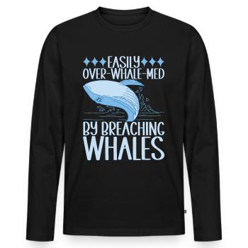 Whales Whale - Men's Premium Organic Long Sleeve Shirt - black - Front - Nico (187cm)