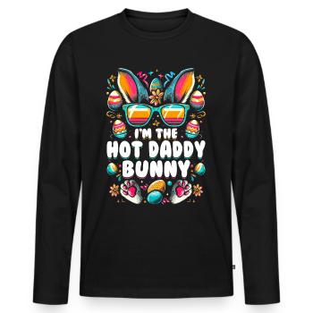 I'm The Hot Daddy Bunny - Men's Premium Organic Long Sleeve Shirt - black - Front - Nico (187cm)